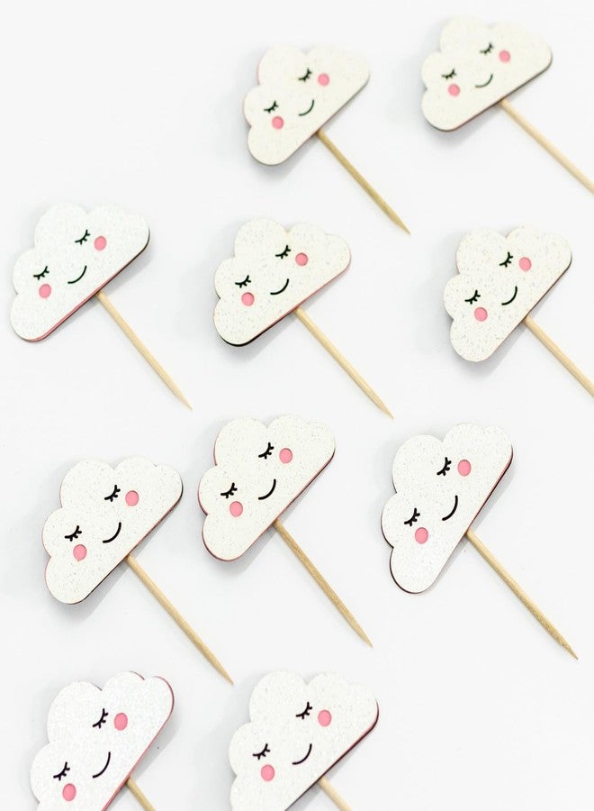 Confetti! Cloud Cupcake Toppers - Pack of 12 White Clouds for Baby Showers, Birthdays, Weddings, and More - Adorable, and Easy to Use - Image 3